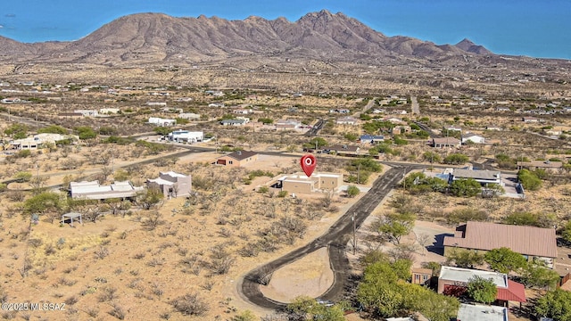 bird's eye view with a mountain view