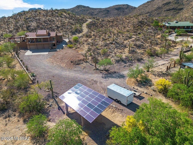 14171 N Gibson Trl, Tucson, AZ 85755 - view from above of property with a mountain backdrop
