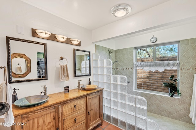 3825 N Silver Dr, Tucson, AZ 85749 - full bathroom featuring a walk in shower and double vanity
