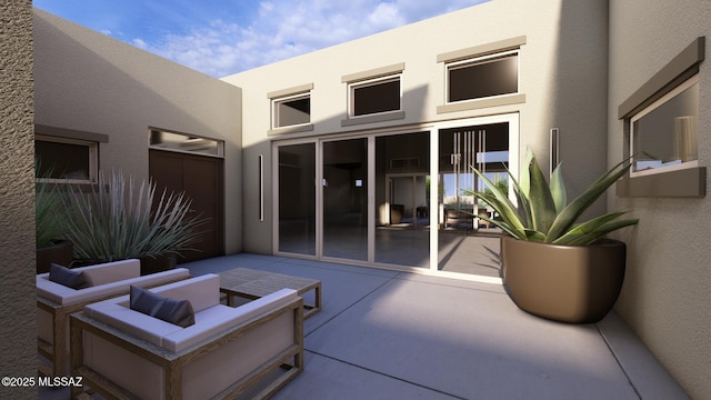 back of house with stucco siding