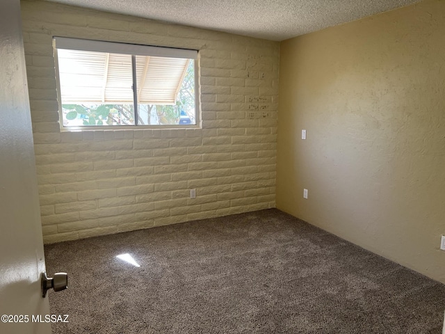 empty room with a textured ceiling and carpet