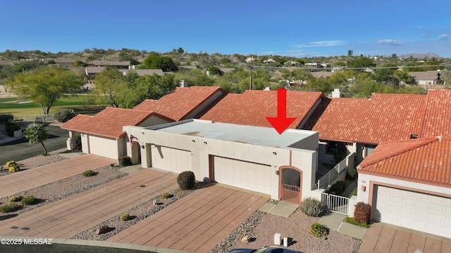 drone / aerial view with a residential view