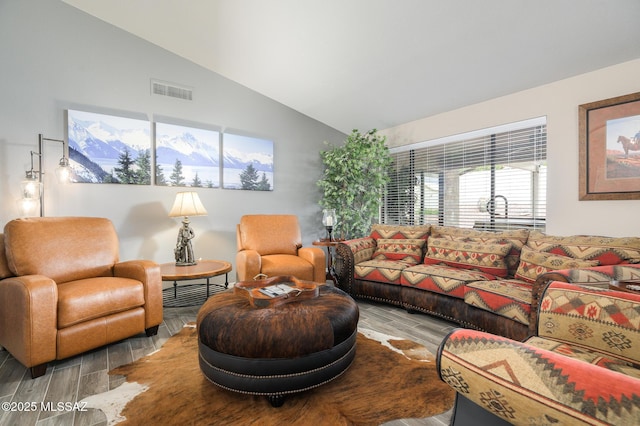 38459 S Bellrock Ct, Tucson, AZ 85739 - living area with wood tiled floors and vaulted ceiling