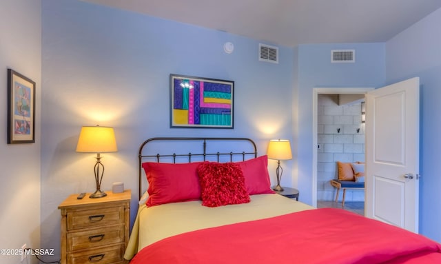 bedroom featuring visible vents