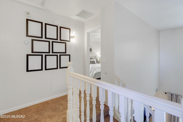 29 W Camino Rancho Viejo, Sahuarita, AZ 85629 - corridor featuring an upstairs landing, carpet, baseboards, and radiator