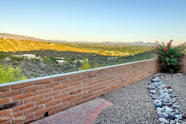 view of yard with a mountain view