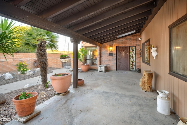 view of patio with fence