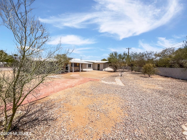 view of yard featuring a fenced backyard and a patio