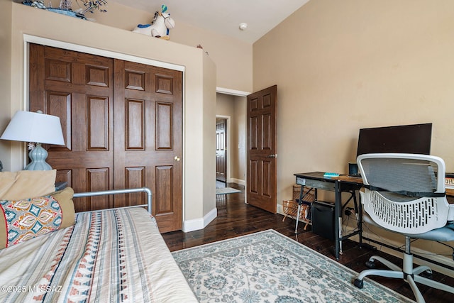 33 Camino Olympia, Rio Rico, AZ 85648 - bedroom with wood finished floors, a desk, and baseboards