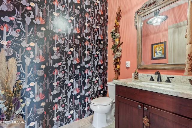 4544 N Camino Real, Tucson, AZ 85718 - bathroom featuring toilet, tile patterned floors, and vanity