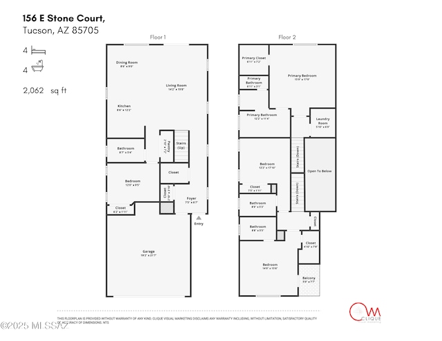 156 E Stone Ct, Tucson, AZ 85705 - floor plan / room layout