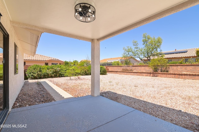 view of patio featuring a fenced backyard