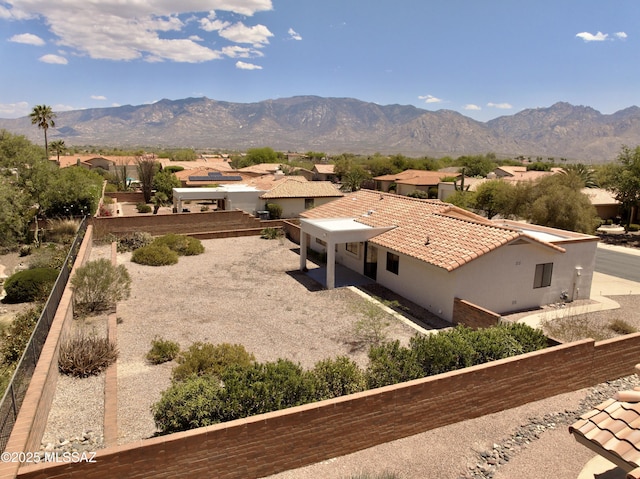 property view of mountains with a residential view