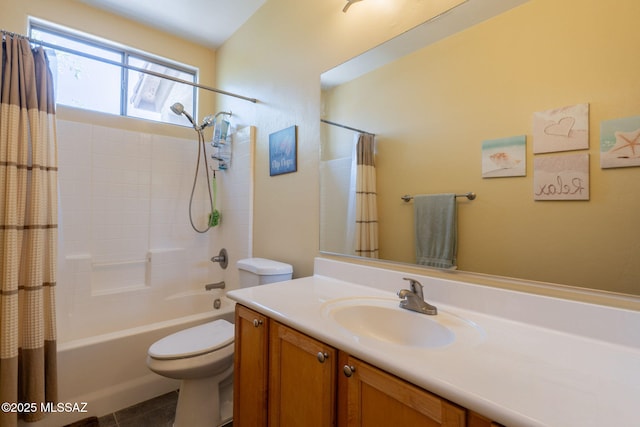 12445 N Crimson Vista Dr, Marana, AZ 85658 - full bath with shower / bath combination with curtain, vanity, and toilet