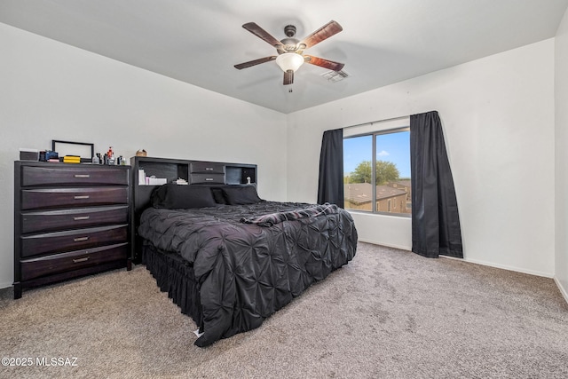 442 E Placita Cordel, Sahuarita, AZ 85629 - bedroom with carpet flooring, baseboards, and a ceiling fan