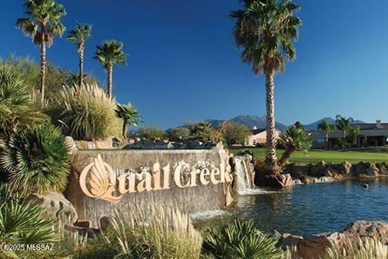 1328 N Mahogany Gulch Ln, Green Valley, AZ 85614 - community / neighborhood sign with a water and mountain view
