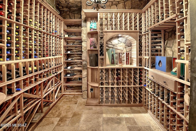 6015 N Camino Preciado, Tucson, AZ 85718 - wine area featuring stone tile floors