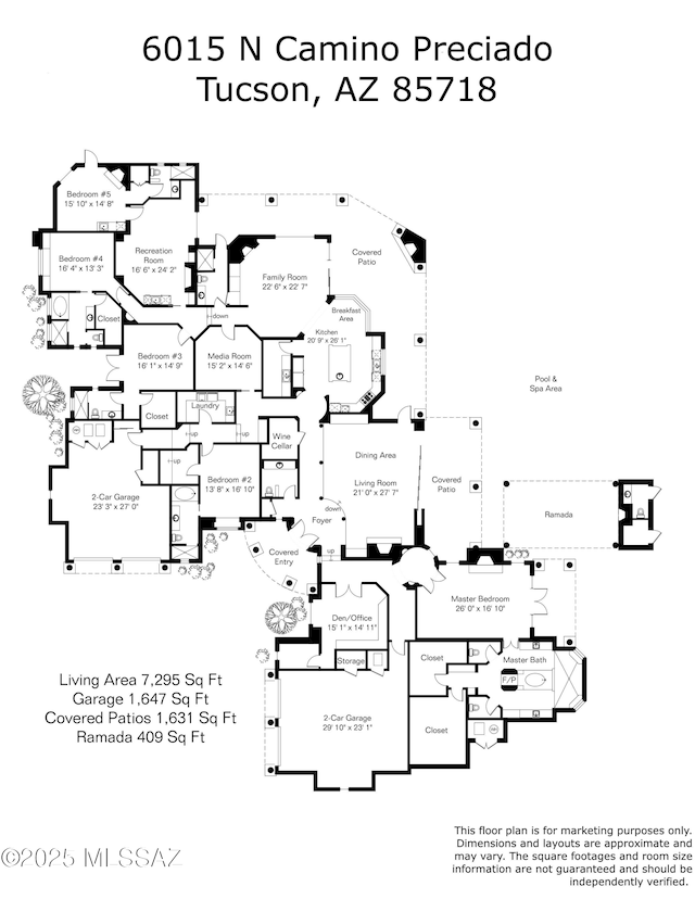 6015 N Camino Preciado, Tucson, AZ 85718 - home floor plan