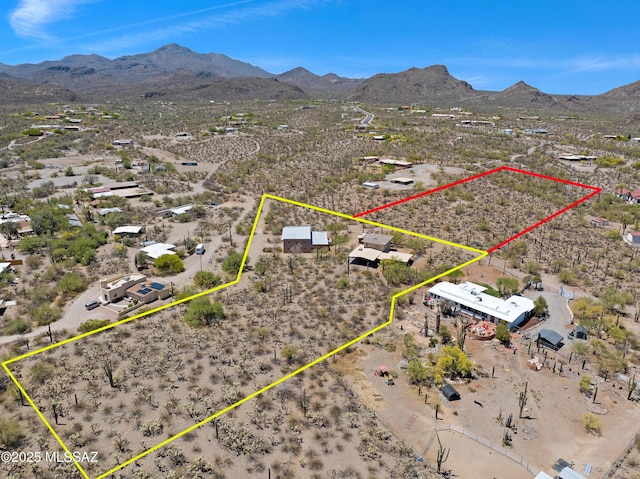 6891 N Camino Verde, Tucson, AZ 85743 - drone / aerial view featuring a mountain view, a rural view, and view of desert