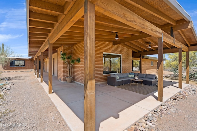 6891 N Camino Verde, Tucson, AZ 85743 - view of patio featuring ceiling fan and outdoor lounge area