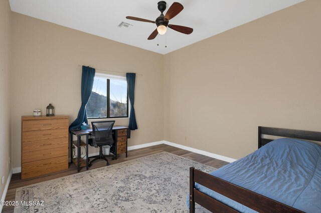 17950 S Via El Caballo Prieto, Vail, AZ 85641 - bedroom with wood finished floors, baseboards, and ceiling fan