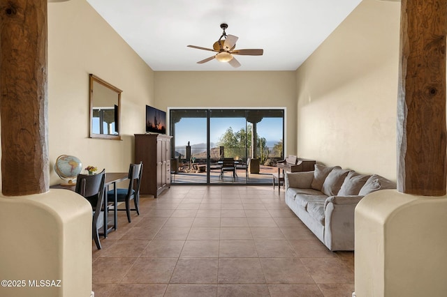 17950 S Via El Caballo Prieto, Vail, AZ 85641 - living room with ceiling fan and light tile patterned flooring