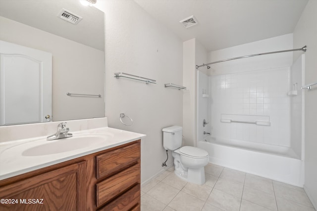 9410 E Grapevine Spring Pl, Tucson, AZ 85710 - full bathroom featuring toilet, tile patterned floors, vanity, and visible vents