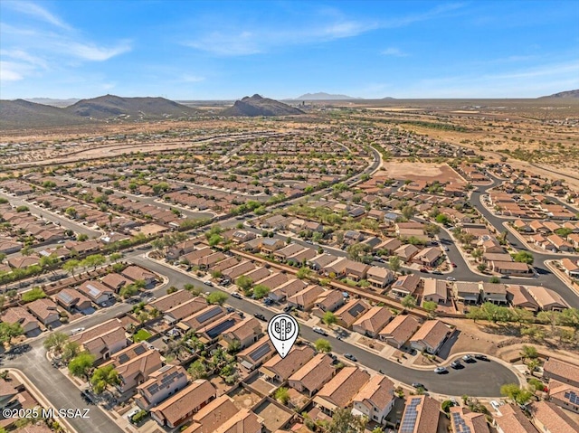 7497 W Mission View Pl, Tucson, AZ 85743 - aerial view of property's location featuring mountains and nearby suburban area