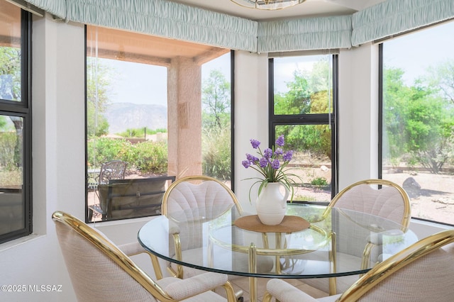14670 N Wonderview Dr, Oro Valley, AZ 85755 - dining space with a mountain view and healthy amount of natural light