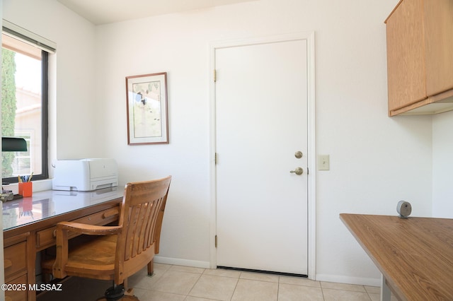 14670 N Wonderview Dr, Oro Valley, AZ 85755 - home office featuring light tile patterned floors and baseboards