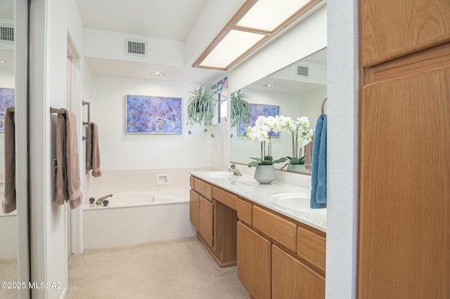 14670 N Wonderview Dr, Oro Valley, AZ 85755 - bathroom featuring double vanity and a garden tub