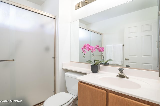 14670 N Wonderview Dr, Oro Valley, AZ 85755 - bathroom with toilet, vanity, and a stall shower