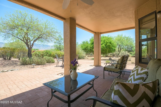14670 N Wonderview Dr, Oro Valley, AZ 85755 - view of patio featuring ceiling fan