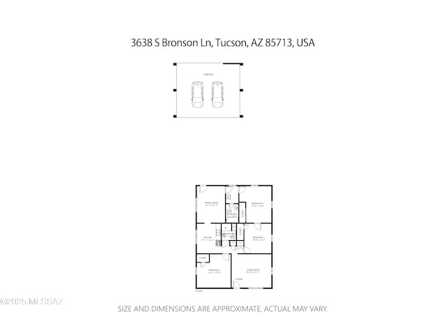 3638 S Bronson Ave, Tucson, AZ 85713 - floor plan / room layout