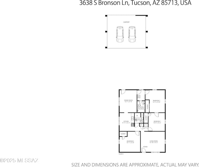 3638 S Bronson Ave, Tucson, AZ 85713 - room layout