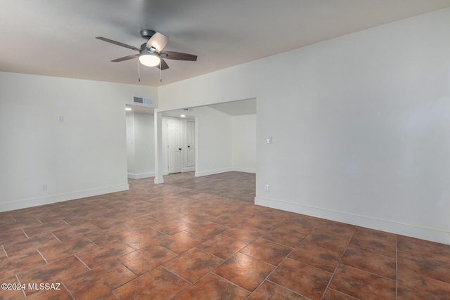 4367 N Radin Ave, Tucson, AZ 85705 - spare room featuring a ceiling fan, baseboards, and visible vents