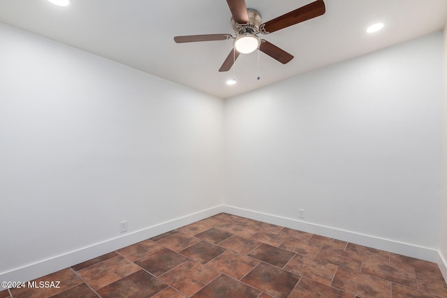 4367 N Radin Ave, Tucson, AZ 85705 - empty room with ceiling fan, baseboards, and recessed lighting