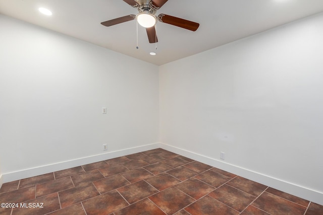 4367 N Radin Ave, Tucson, AZ 85705 - spare room with baseboards, ceiling fan, and recessed lighting