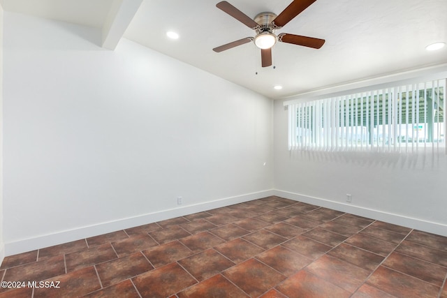 4367 N Radin Ave, Tucson, AZ 85705 - empty room with ceiling fan, baseboards, and recessed lighting
