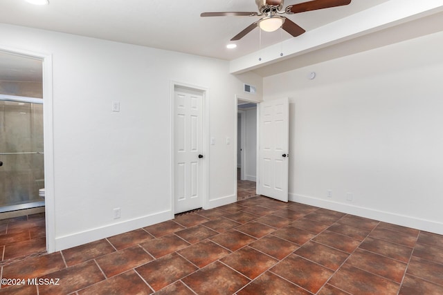 4367 N Radin Ave, Tucson, AZ 85705 - unfurnished bedroom featuring connected bathroom, baseboards, visible vents, and recessed lighting