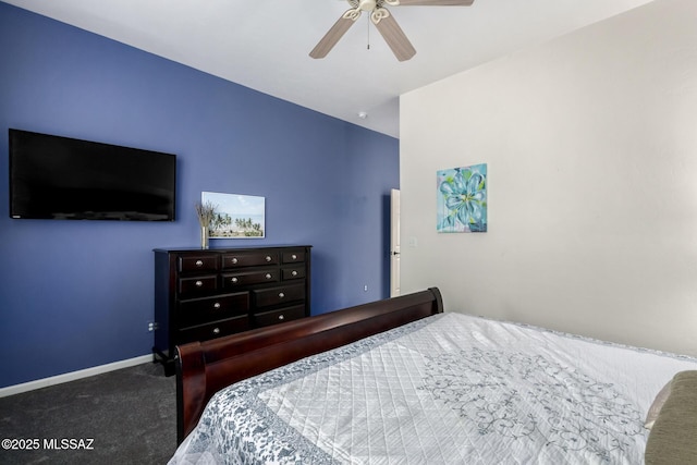 1497 W Carmel Pointe Dr, Oro Valley, AZ 85737 - bedroom featuring carpet flooring, a ceiling fan, and baseboards