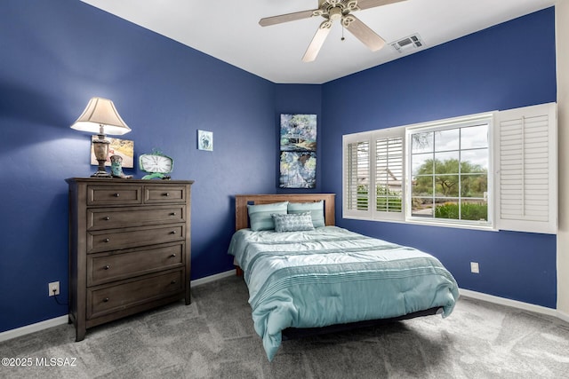 1497 W Carmel Pointe Dr, Oro Valley, AZ 85737 - carpeted bedroom featuring baseboards and ceiling fan