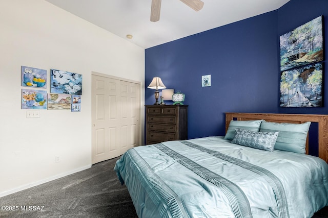1497 W Carmel Pointe Dr, Oro Valley, AZ 85737 - carpeted bedroom featuring baseboards and a ceiling fan