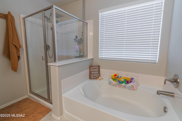 8839 N Hardy Preserve Loop, Tucson, AZ 85742 - full bathroom with a stall shower and a garden tub