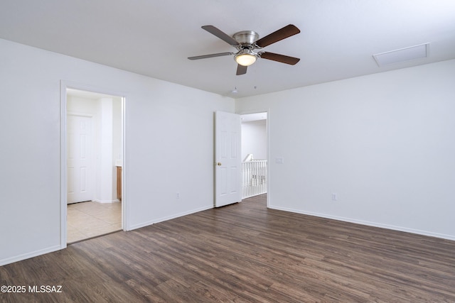 803 W Calle Muro Fuerte Dr, Sahuarita, AZ 85629 - unfurnished room featuring wood finished floors, baseboards, and ceiling fan