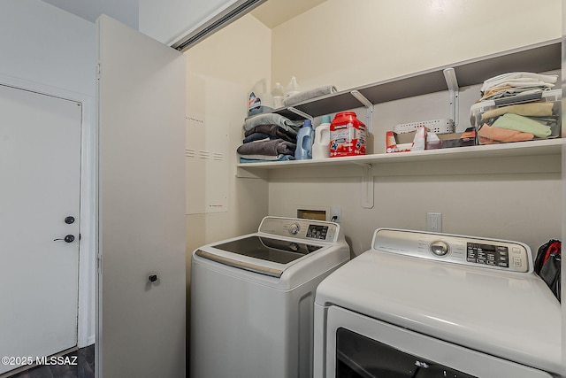 laundry area with washer and dryer