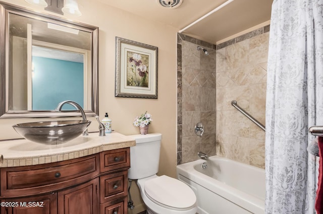 8360 E Mary Dr, Tucson, AZ 85730 - bathroom with shower / bath combo, toilet, and vanity