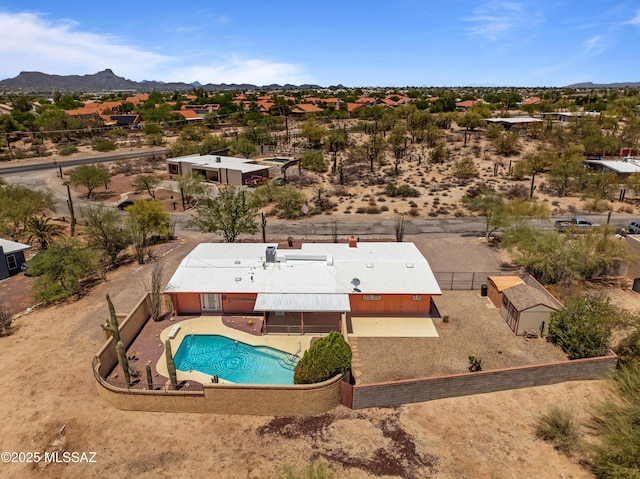 2831 W Puccini Pl, Tucson, AZ 85741 - aerial view of property and surrounding area featuring a pool and mountains