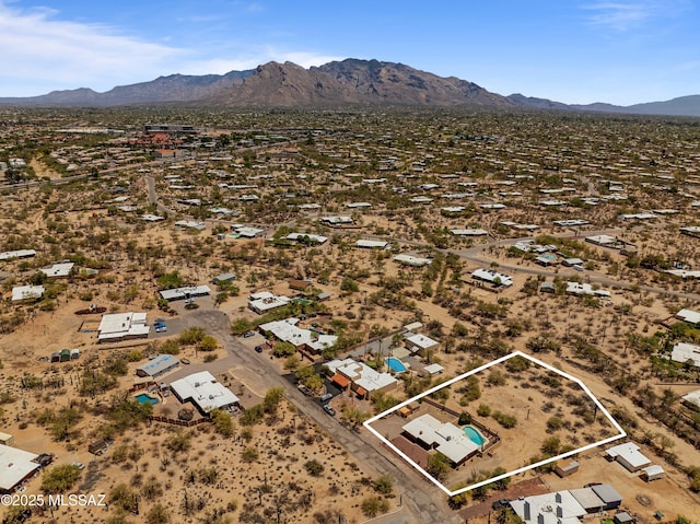2831 W Puccini Pl, Tucson, AZ 85741 - view of property location featuring property parcel outlined, mountains, and a desert landscape