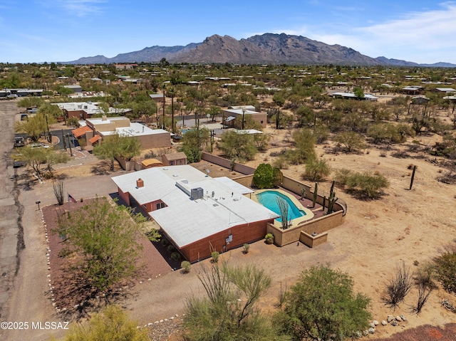 2831 W Puccini Pl, Tucson, AZ 85741 - aerial view of residential area with mountains and a pool